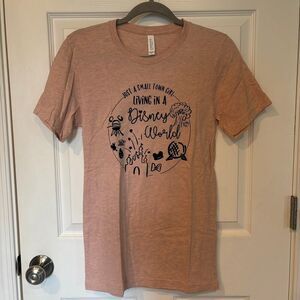 Small Town Girl Disney World Tee Peach Small